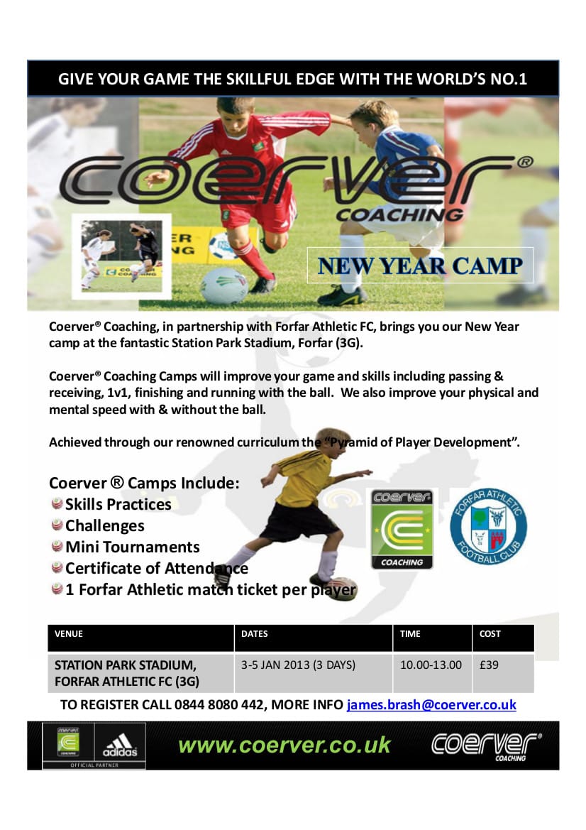 Coerver Camp 3-5 Jan 2013  Station Park Forfar